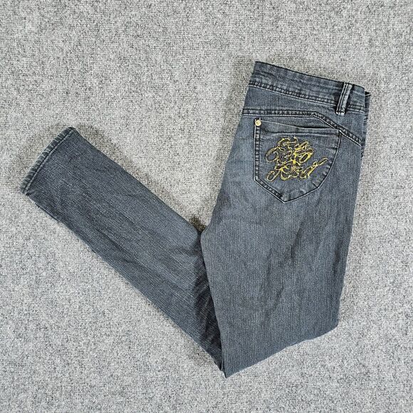 Ecko Unlimited Denim - Retro Y2K Ecko Red‎ Denim Jeans Dark Wash Black Women's Tag 9/10 Actual 31x30
